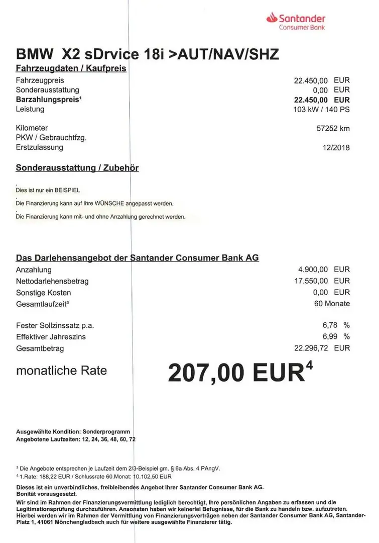 BMW X2 sDrive 18 i AUT/NAVI/Sitzheiz/PDC Schwarz - 2