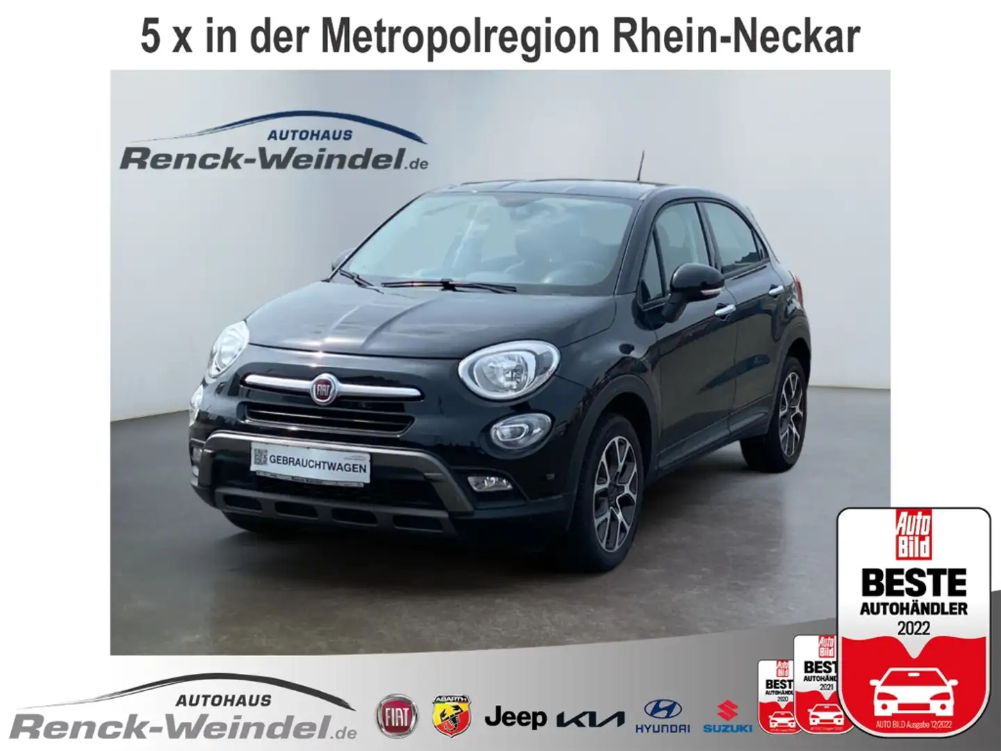Fiat 500X Pop Star 1.4 Navi Klimaautom SHZ Kom-paket Apple C Schwarz - 1