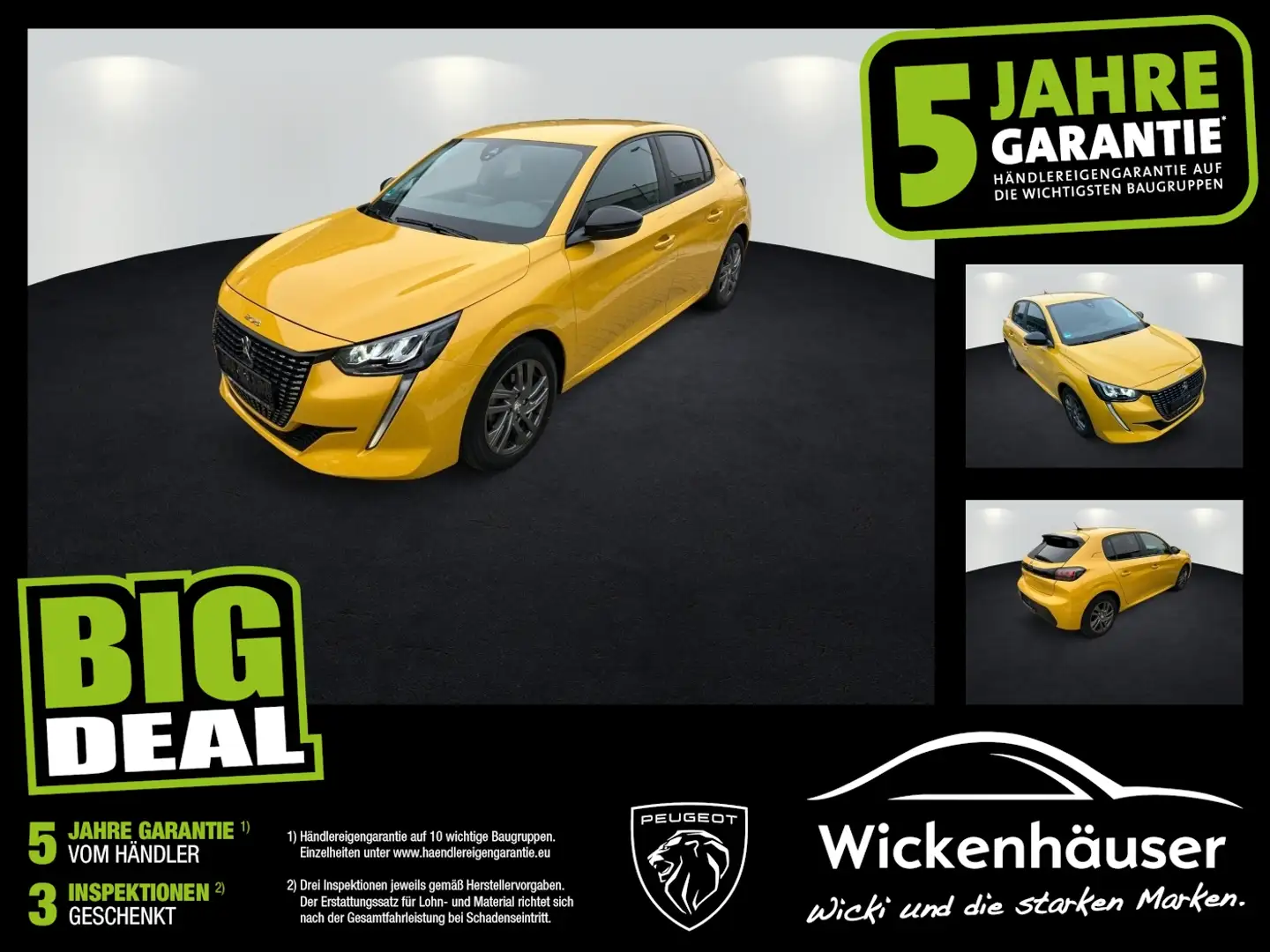 Peugeot 208 1.2 PureTech Active Pack LED+SHZ+PDC+CarPlay Gelb - 1