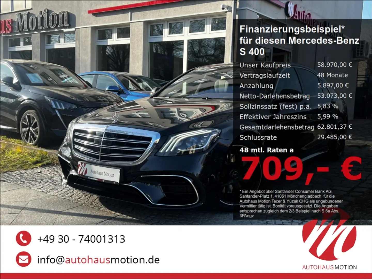 Mercedes-Benz S 400 L d 4M AMG PANO FONDTV HUD MASSAGE 360° ACC Schwarz - 1