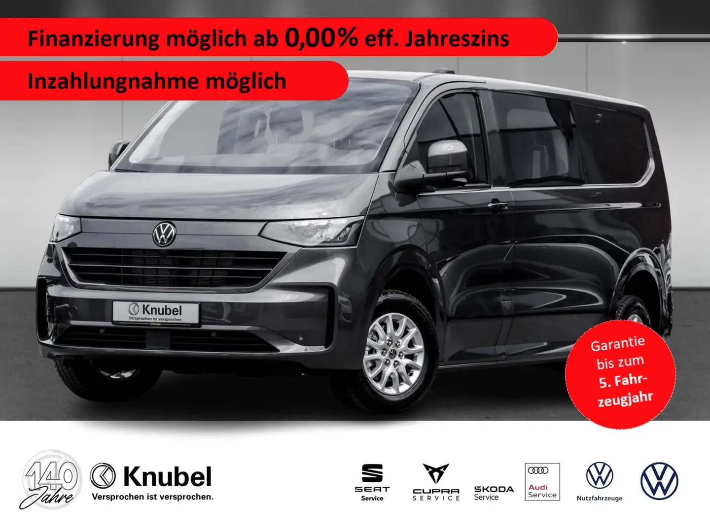 Volkswagen T7 Transporter Kasten+ 2.0 TDI LR AssPrem+ AHK Keyless Gris - 1