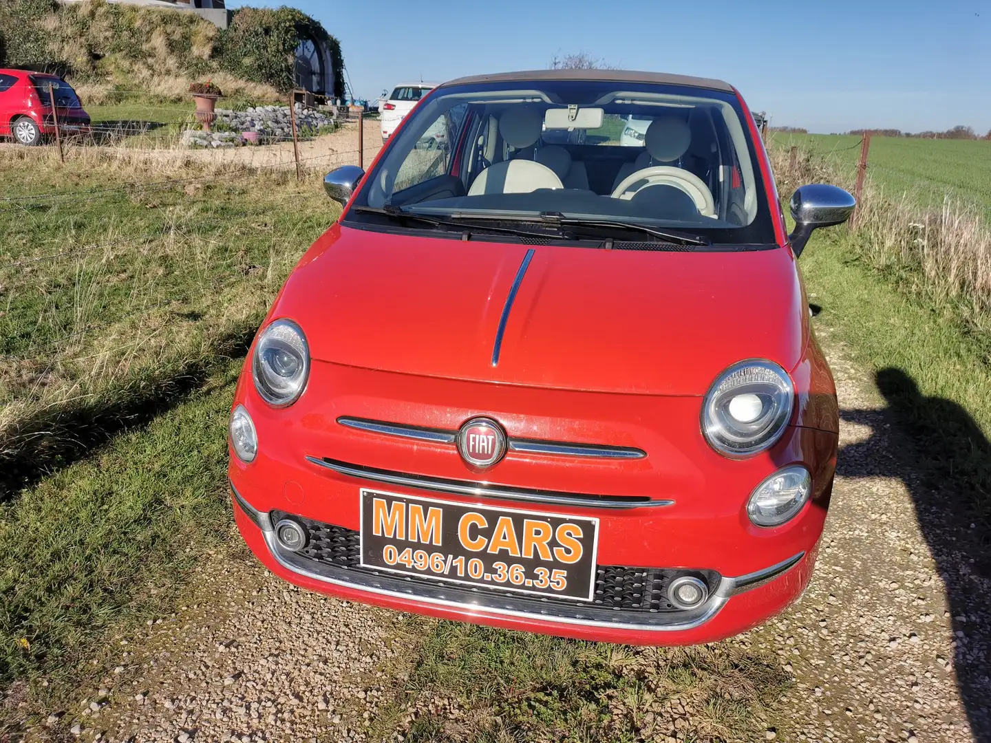 Fiat 500C 1200 ESSENCE CABRIOLET CLIM GPS GARANTIE Rot - 1