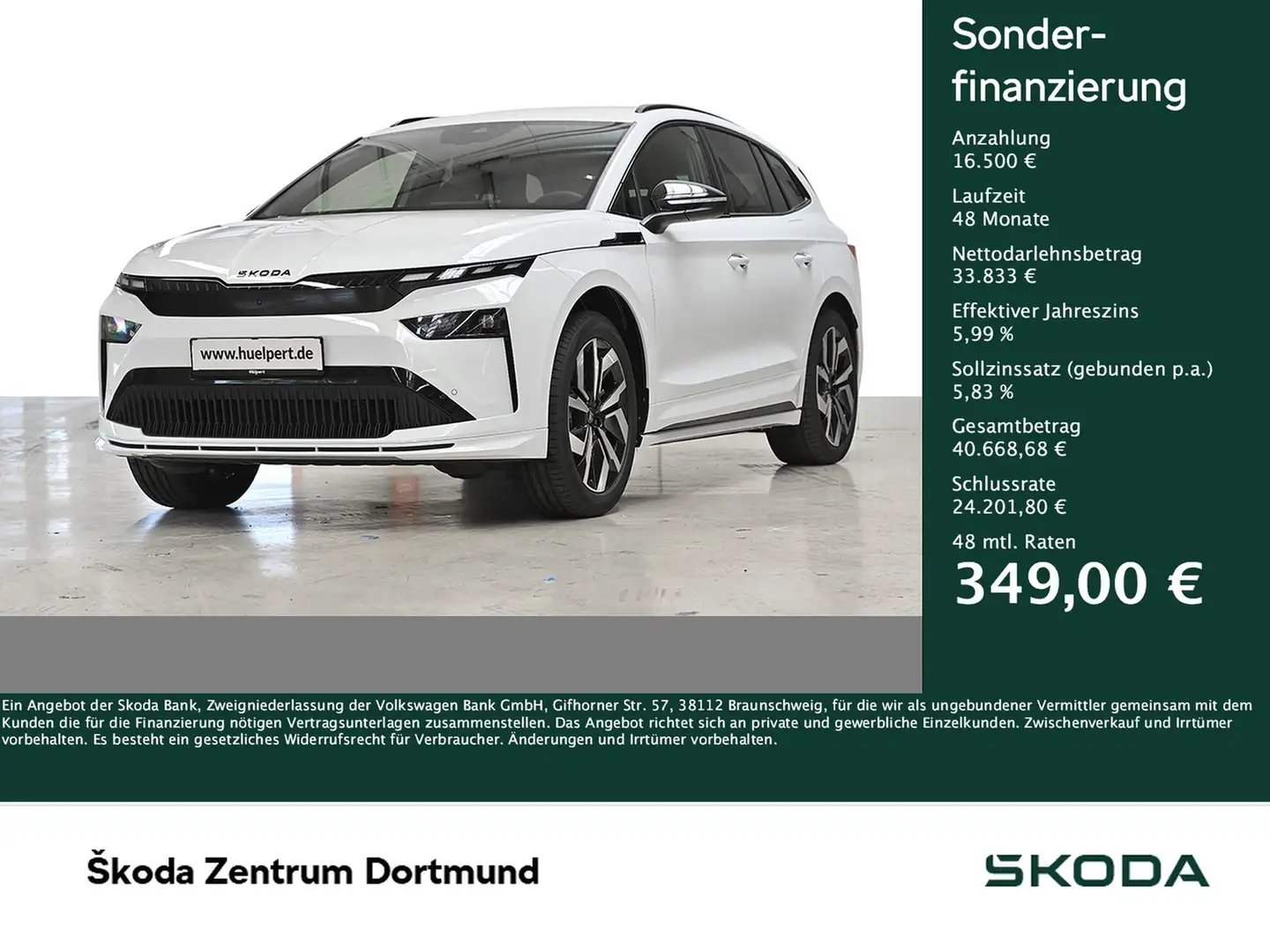 Skoda Enyaq 85 Sportline AHK ACC HuD CANTON NAV 360GRAD Weiß - 1