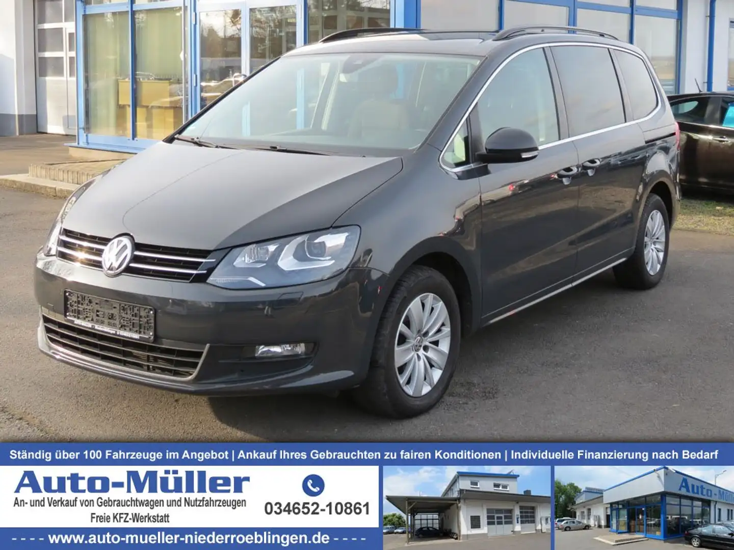 Volkswagen Sharan Comfortline Bi-Xenon Navi Kam 7-Sitze AHK Grau - 1