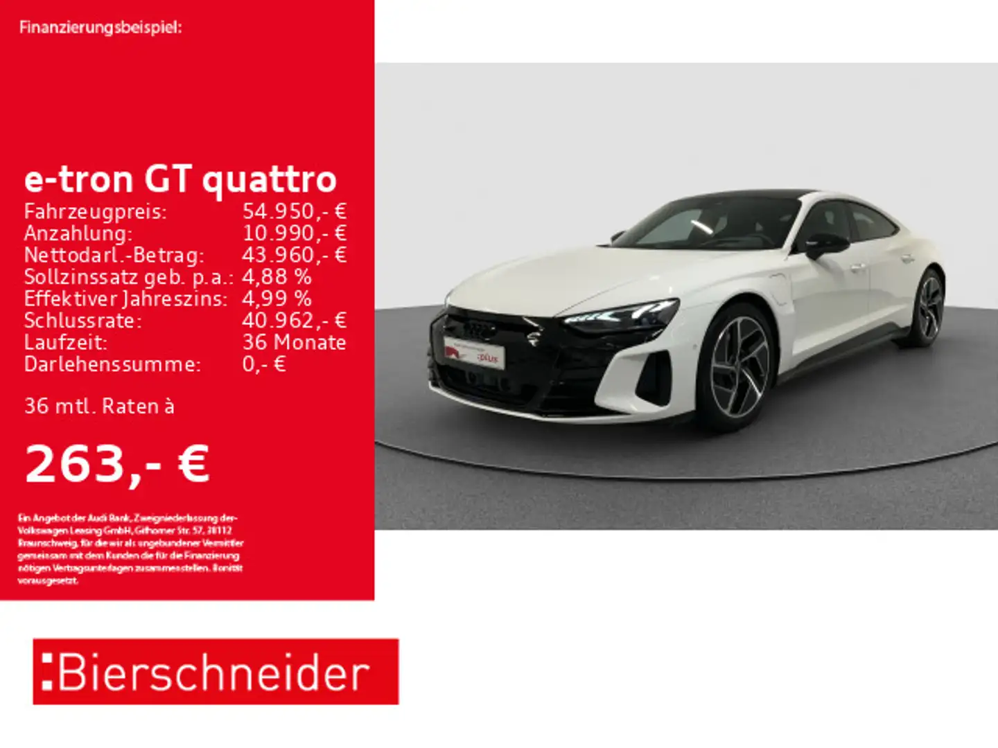 Audi e-tron GT e-tron GT 20 MATRIX PANO LUFT HuD 360 Alb - 1
