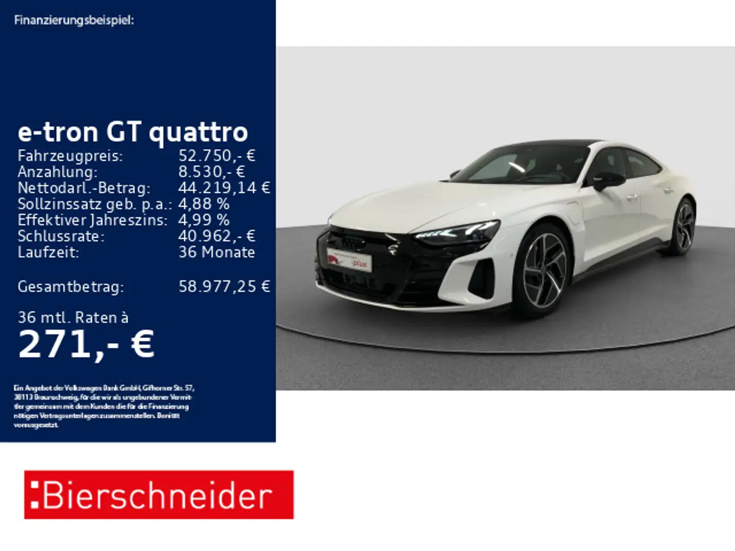 Audi e-tron GT e-tron GT 20 MATRIX PANO LUFT HuD 360 Weiß - 1