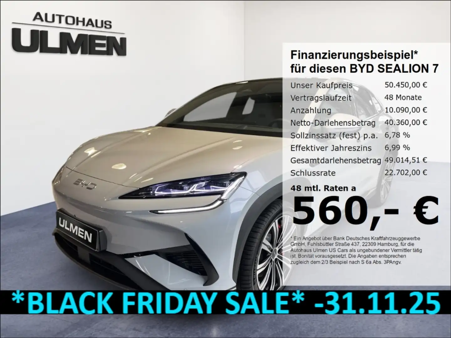 BYD Sealion 7 Excellence AWD 390KW Pano HUD 20Zoll Top Ausstattu Grijs - 1