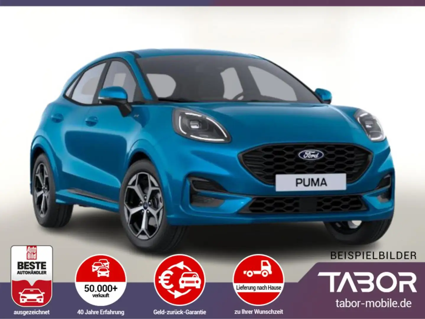 Ford Puma 1.0 EB 125 MHEV A7 ST-Line LED SHZ Kam PDC Blau - 1