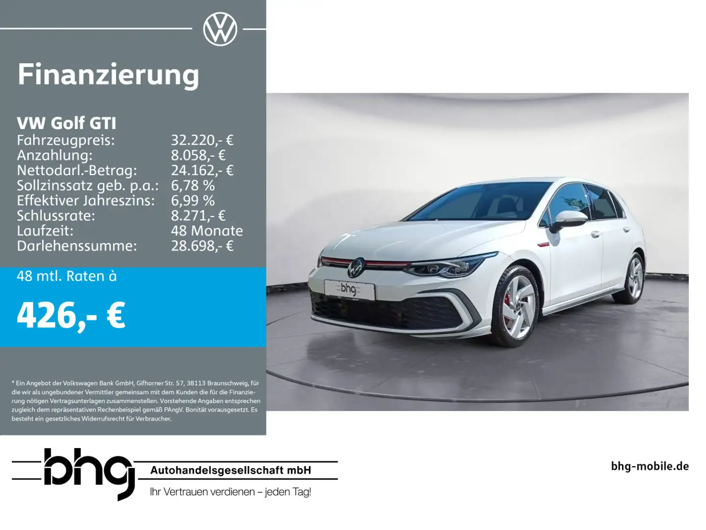 Volkswagen Golf GTI 2.0TSI OPF Front-Lane-Assist LEDplus Ap Weiß - 1