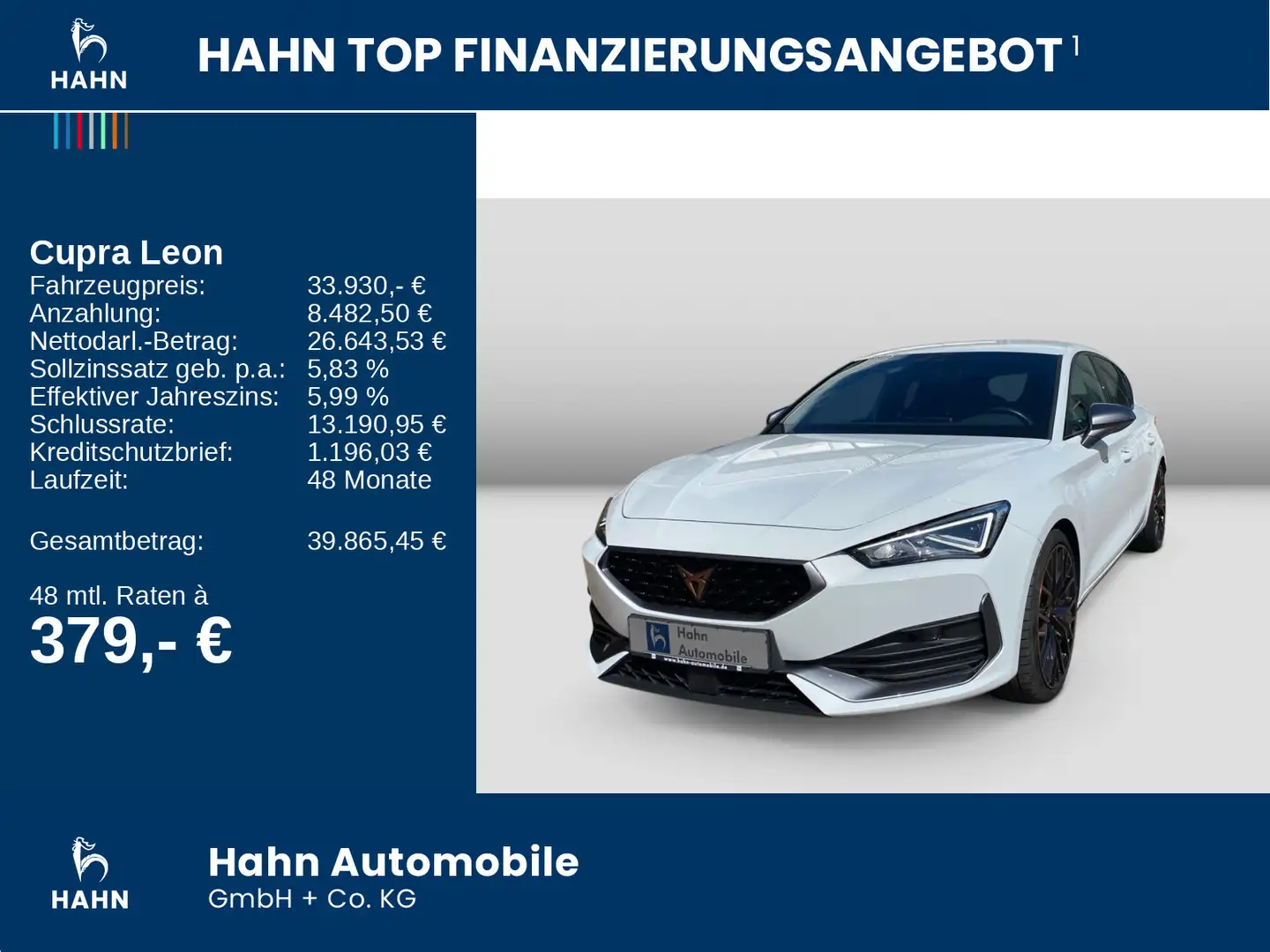 CUPRA Leon 2.0TSI DSG VZ LED ACC Navi Kessy V-Cockpit Weiß - 2