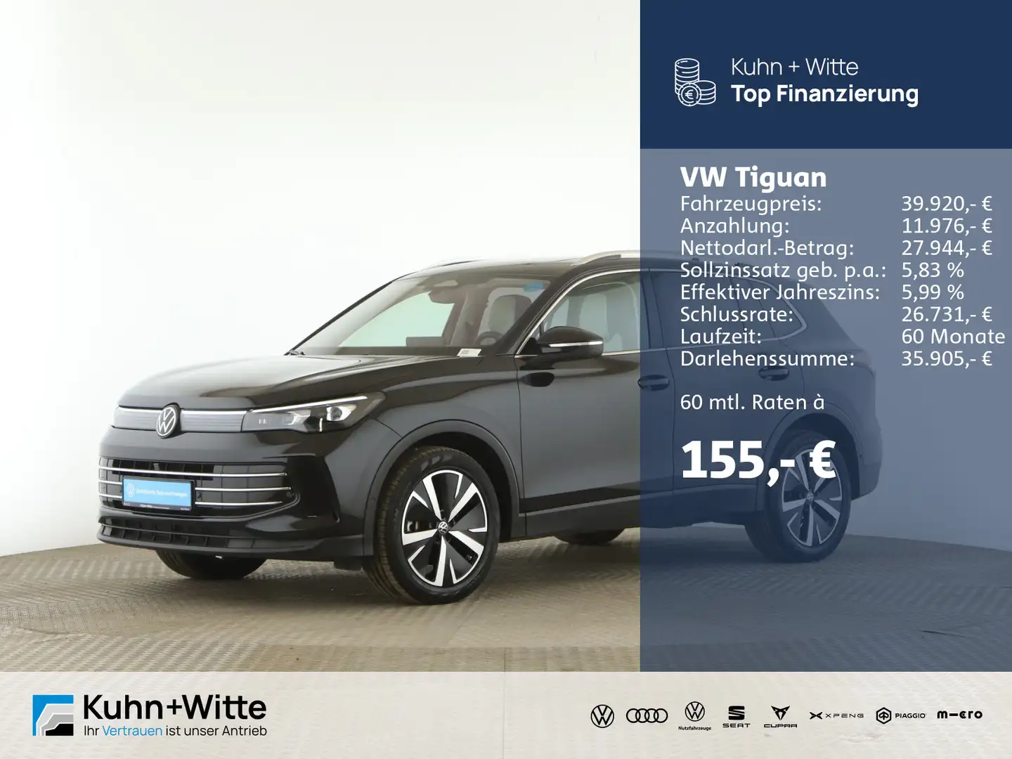 Volkswagen Tiguan 2.0 TDI Elegance *Pano*IQ.Drive*Matrix*St Schwarz - 1