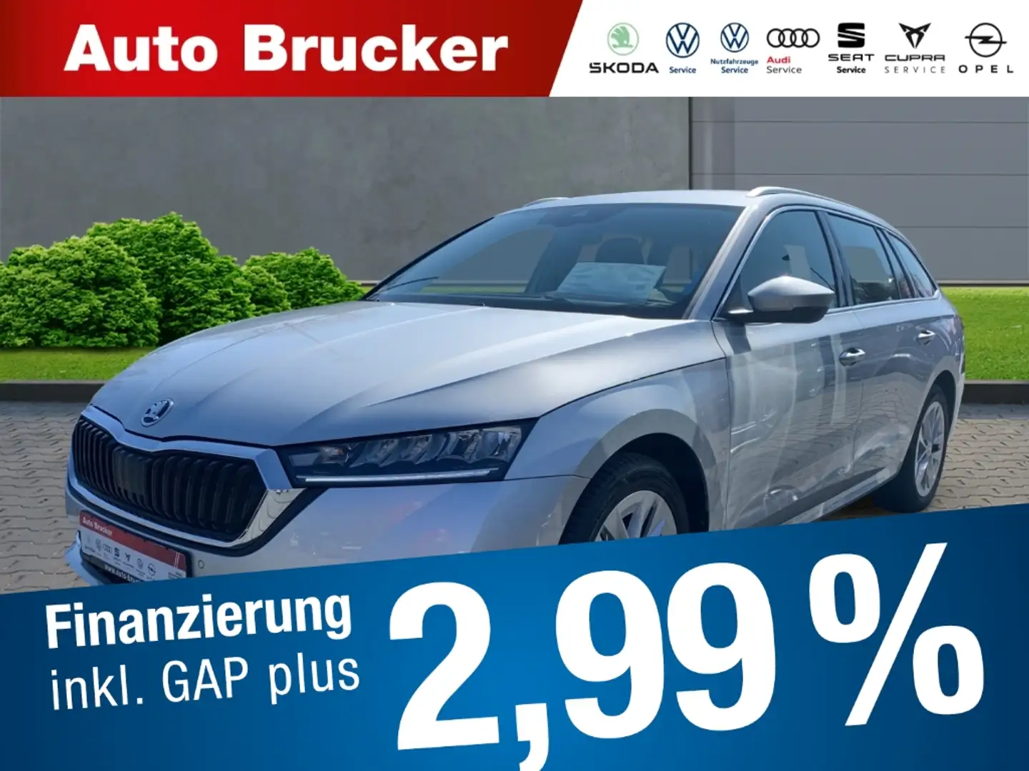 Skoda Octavia Combi Style 2.0 TDI+Alufelgen+Navi+Klimaautomatik Silber - 1