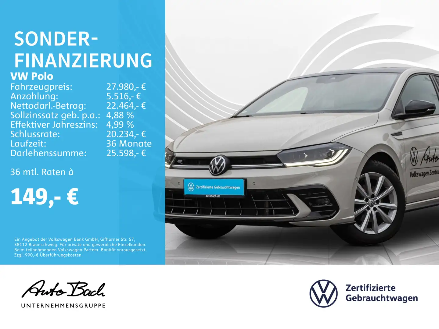 Volkswagen Polo 1.0 TSI "R-Line" DSG Navi LED Digital Cockp Grau - 1