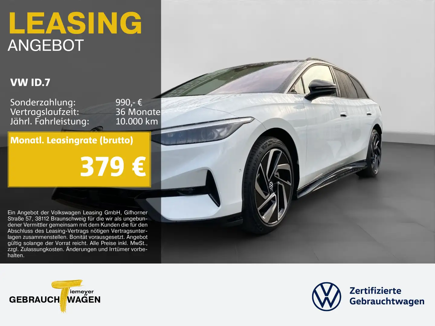 Volkswagen ID.7 Tourer PRO LM20 PANO WÄRMEPUMPE AHK KAMERA Weiß - 1