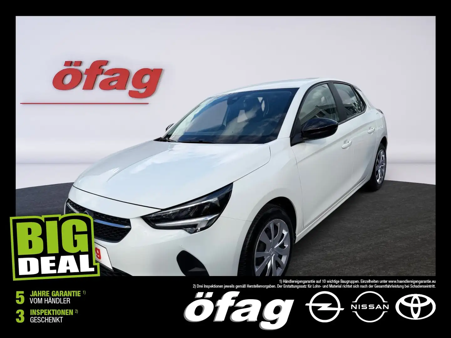 Opel Corsa F 1.2 Turbo LED+SHZ+Fernlichtass.+PDC+AUT Weiß - 1
