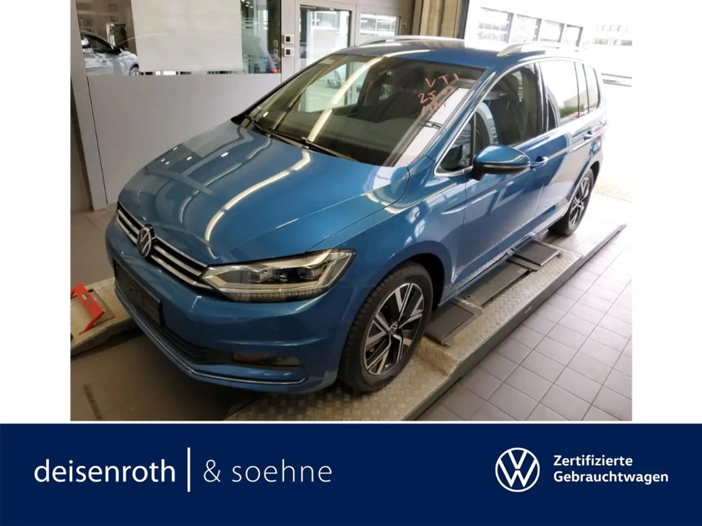Volkswagen Touran Highline 1.5 TSI DSG Nav/DiscPro/Kam/ACC/Assist Blau - 1