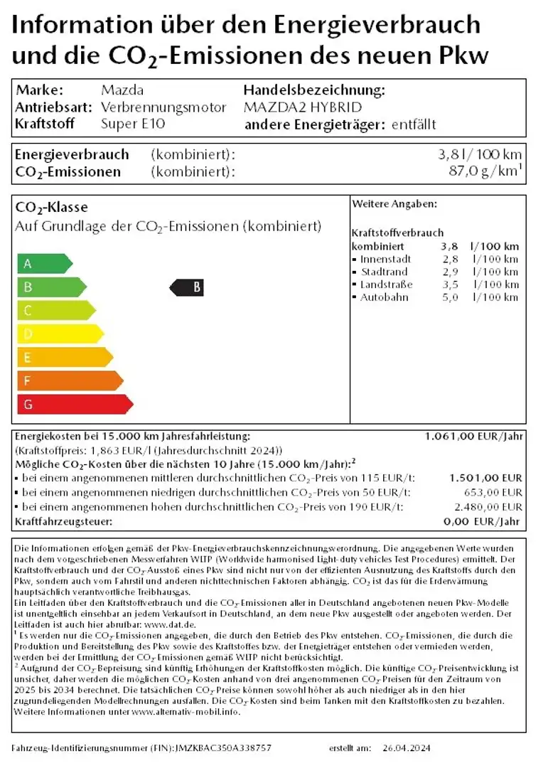 Mazda 2 Hybrid Automatik Centre-Line Klimaautom Sitzheiz Noir - 2