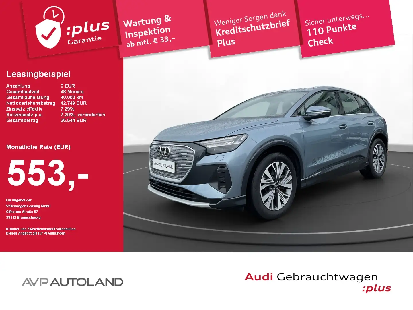 Audi Q4 e-tron Q4 45 e-tron quattro | AHK | HEAD-UP | MMI PRO Bleu - 1