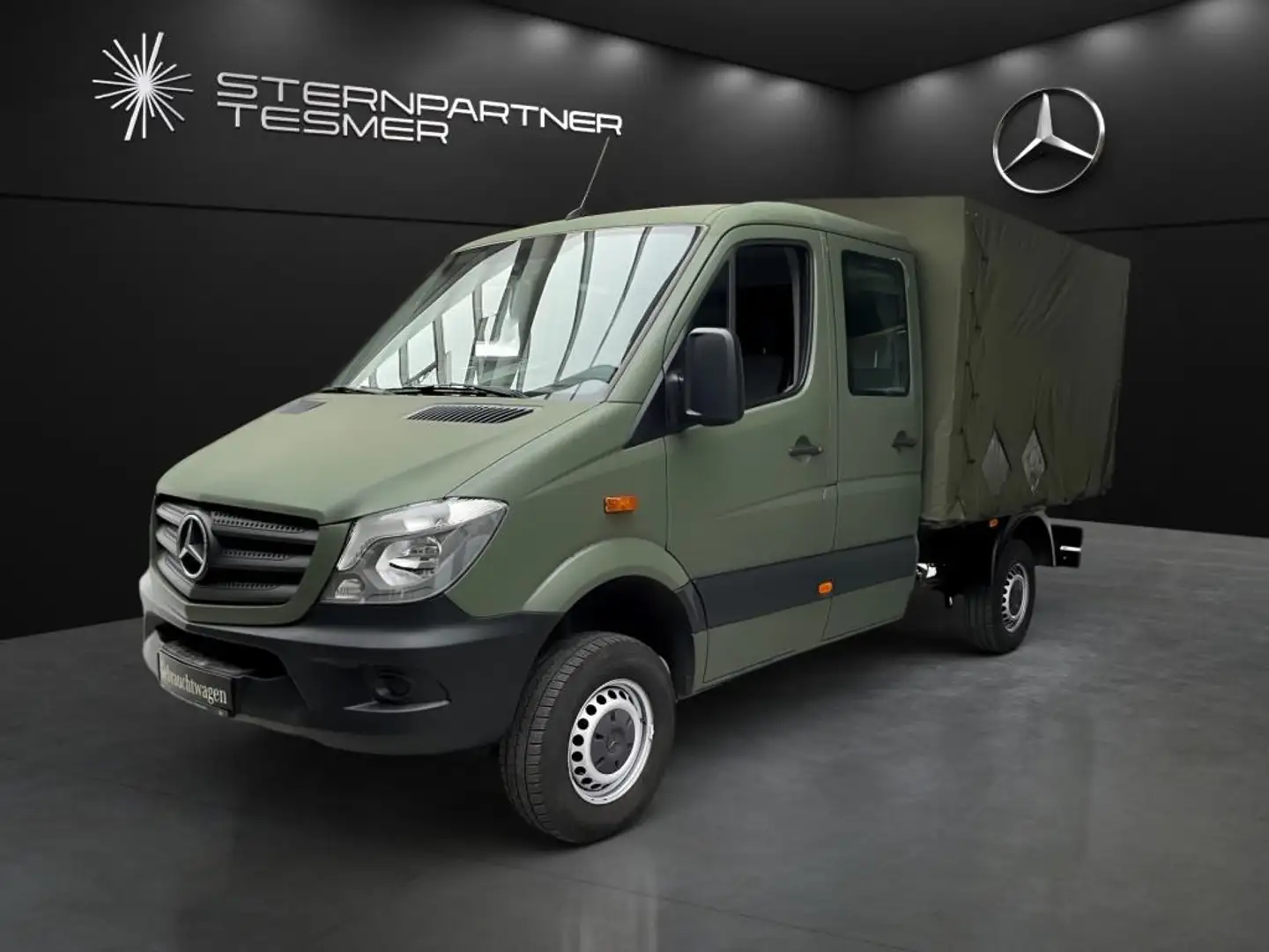 Mercedes-Benz Sprinter 316 CDI Doka 4x4 Olivgrün foliert - orig. Groen - 2
