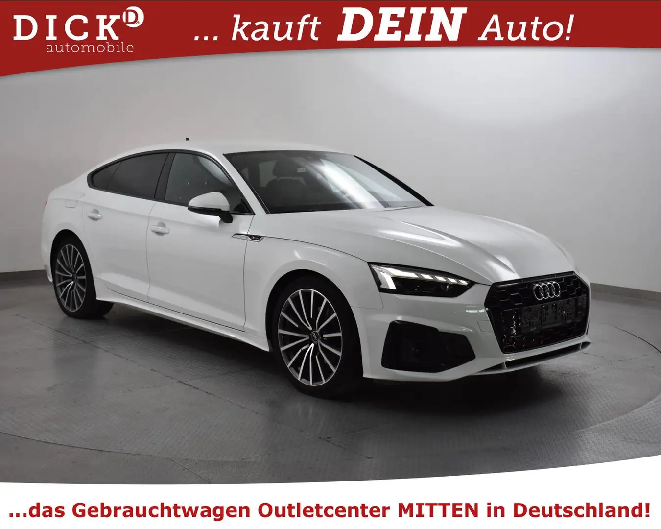 Audi A5 Sportb 40 g-tron 2X S LINE+OPTIK+MATRI+KAM+19 Blanc - 1