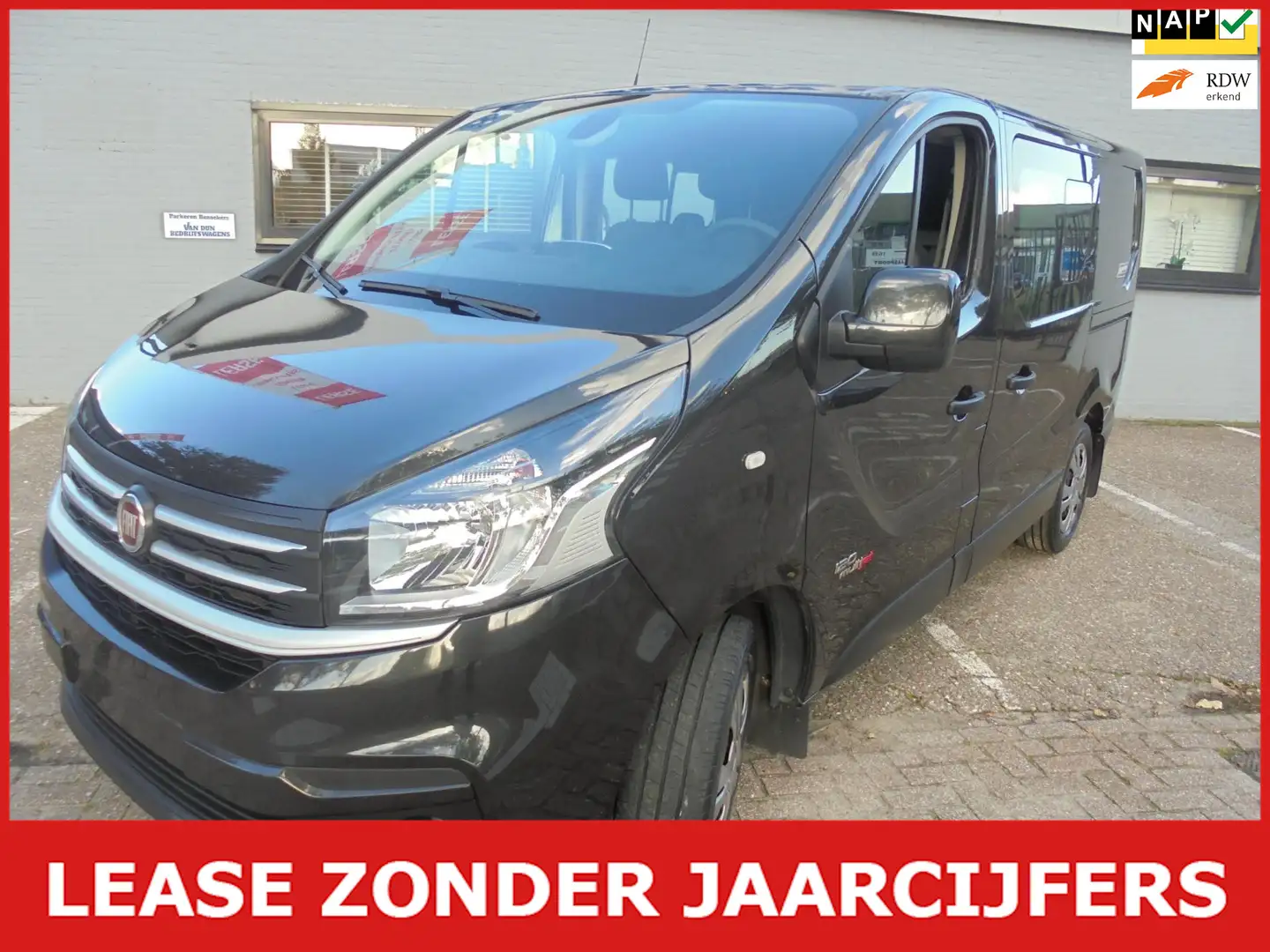 Fiat Talento 1.6 MJ L1H1 SX dub cab belgie export Zwart - 1