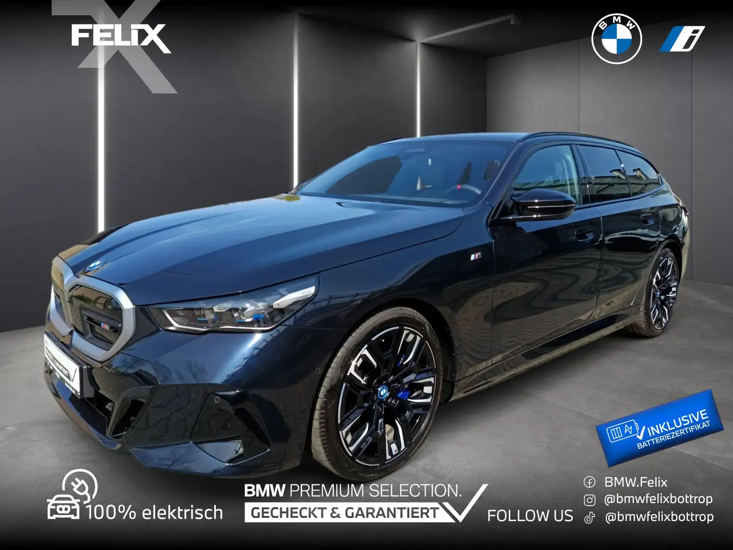 BMW i5 M60 xDrive Touring M SPORT+B&W+KOMF.SITZE+ANH.KUPP Czarny - 1