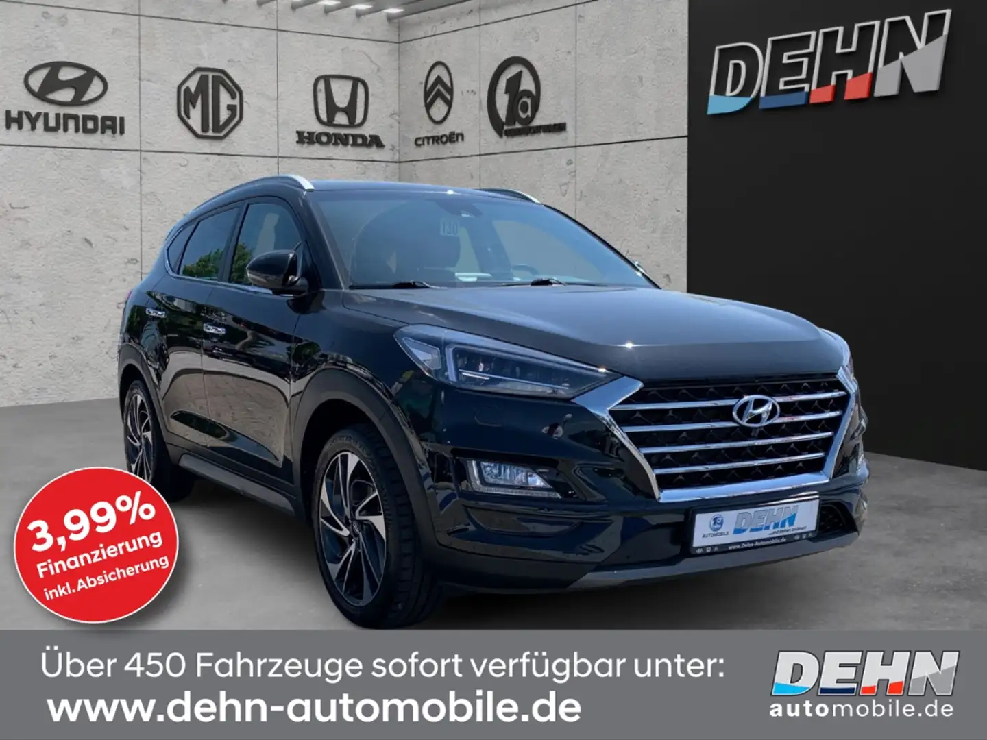 Hyundai TUCSON 1.6 T-GDi 7-DCT 4WD Premium Leder AHK ACC Zwart - 1