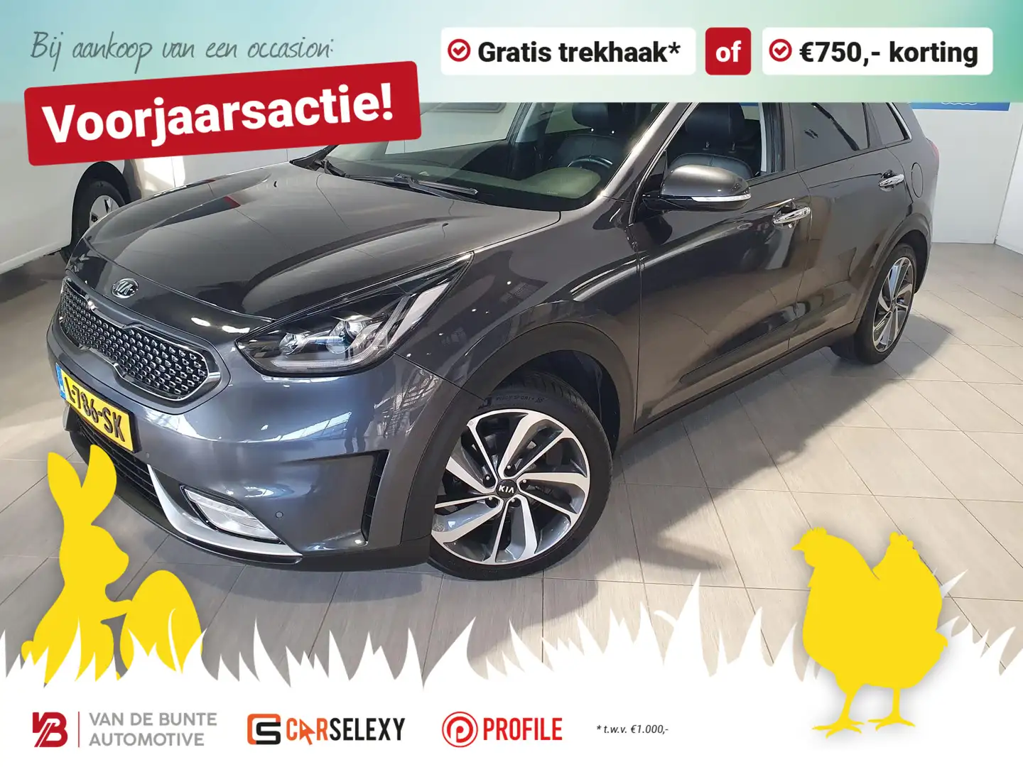 Kia Niro 1.6 GDi Hybrid DynamicPlusLine *trekhaak* Grijs - 1