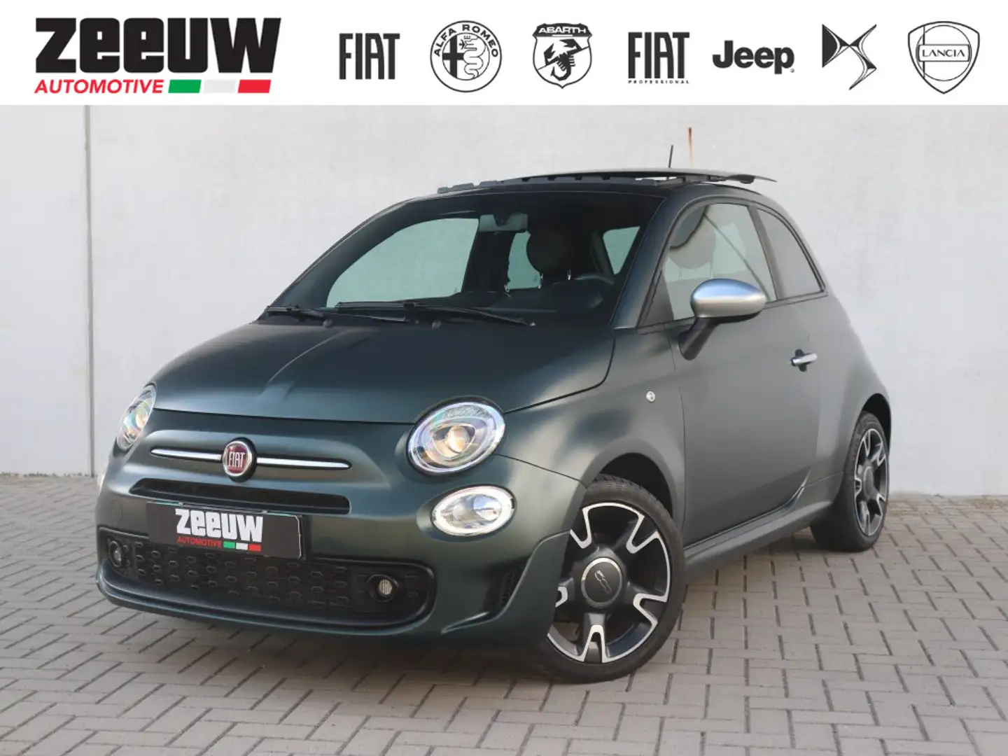 Fiat 500 1.0 Hybrid Sport | Schuifdak | "Matt Groen" | Navi Vert - 1