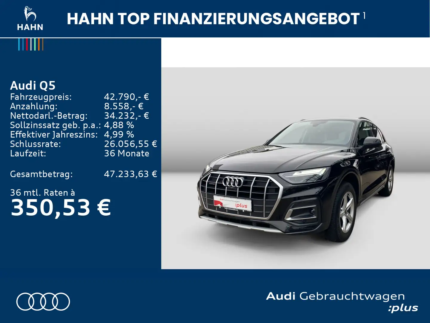 Audi Q5 Advanced 40TDI qua S-Trc Virtual CAM Pano AHK Schwarz - 2
