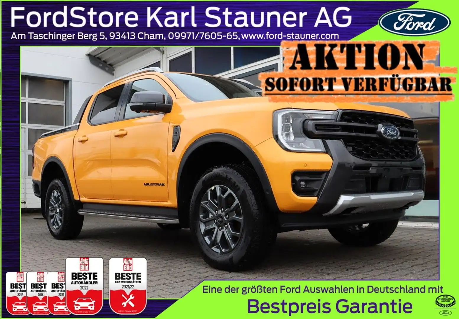 Ford Ranger Wildtrak DOKA V6 240 PS 3,99% FIN* AHK Orange - 1
