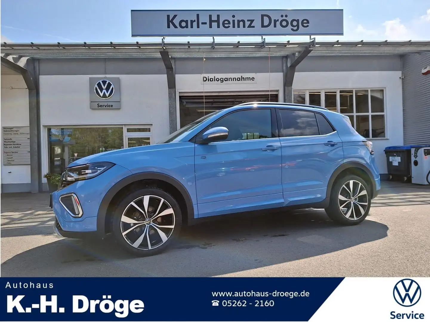Volkswagen T-Cross R-Line 1.0 TSI DSH AHK Matrix Kamera ACC 18 Zoll Blau - 1