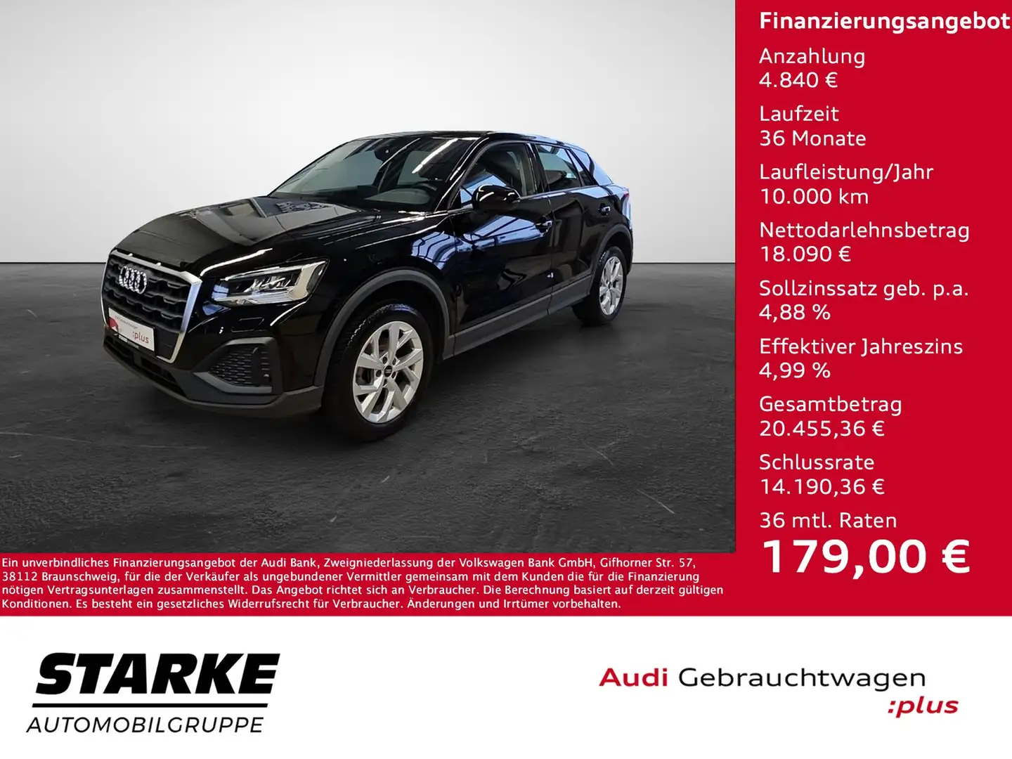 Audi Q2 30 TFSI NaviPlus LED SHZ GJR GRA FIS 17-Zoll Schwarz - 1