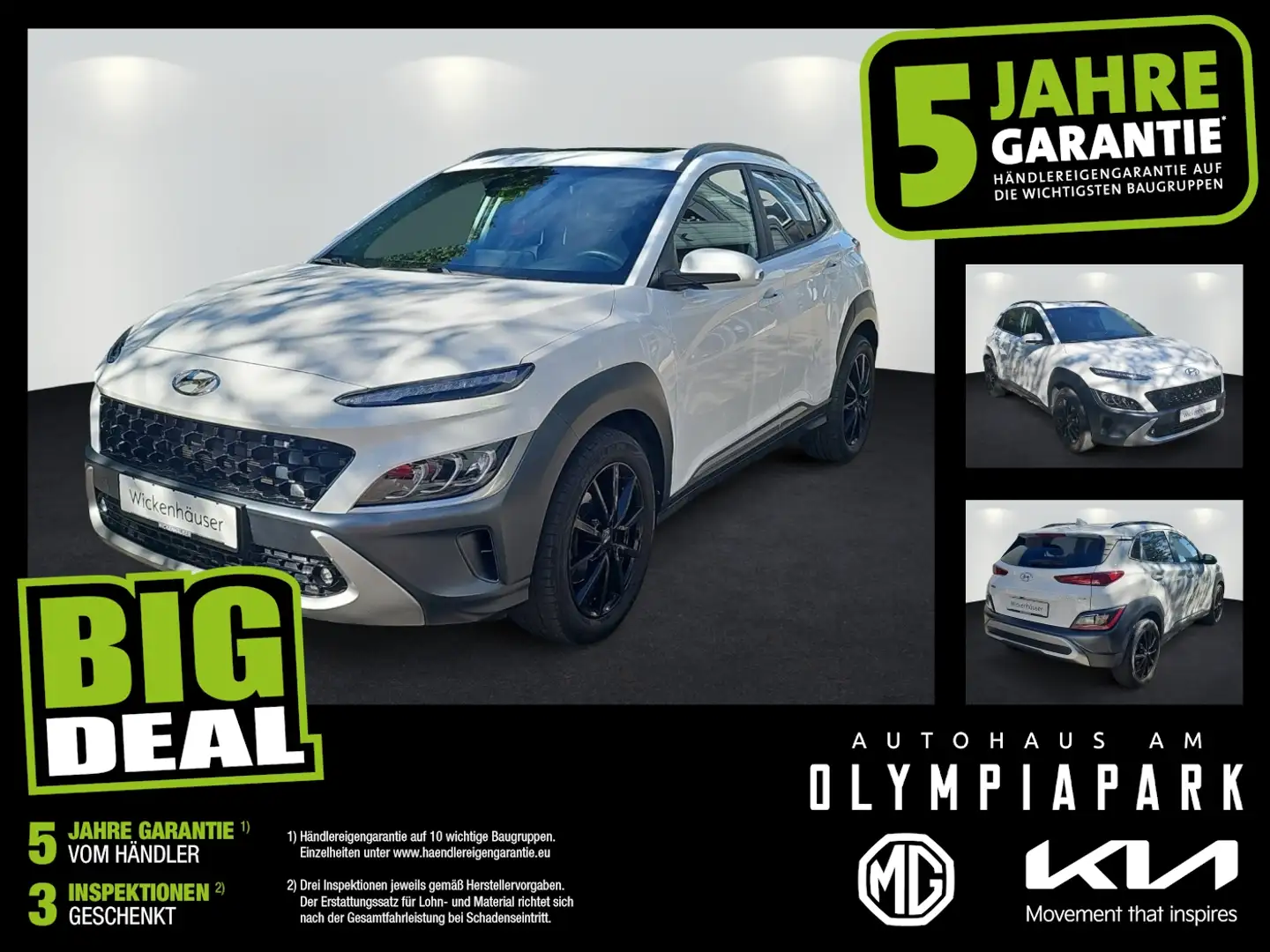 Hyundai KONA 1.6 T-GDI Automatik Premium Schiebedach Blanc - 1