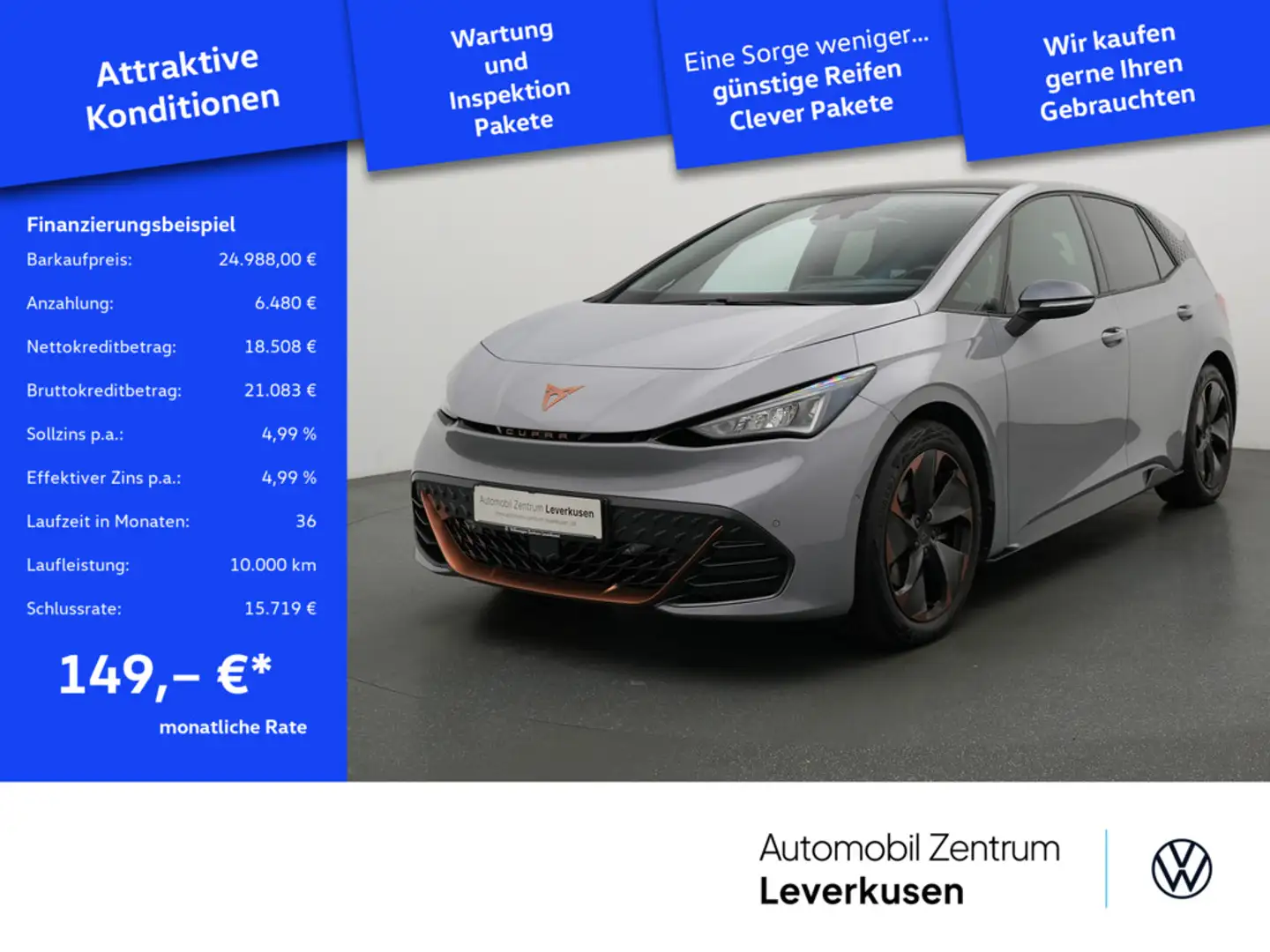 CUPRA Born LED PDC CARPLAY VIRT KAM ACC LEDER NAVI Schwarz - 1