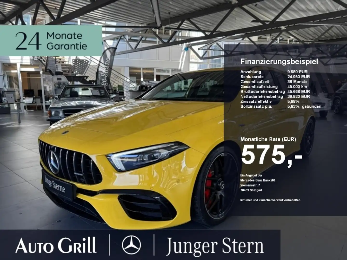 Mercedes-Benz A 45 AMG A 45 S 4M+ PerfoSitz+AGA Night RIDE 360 Multi Gelb - 1