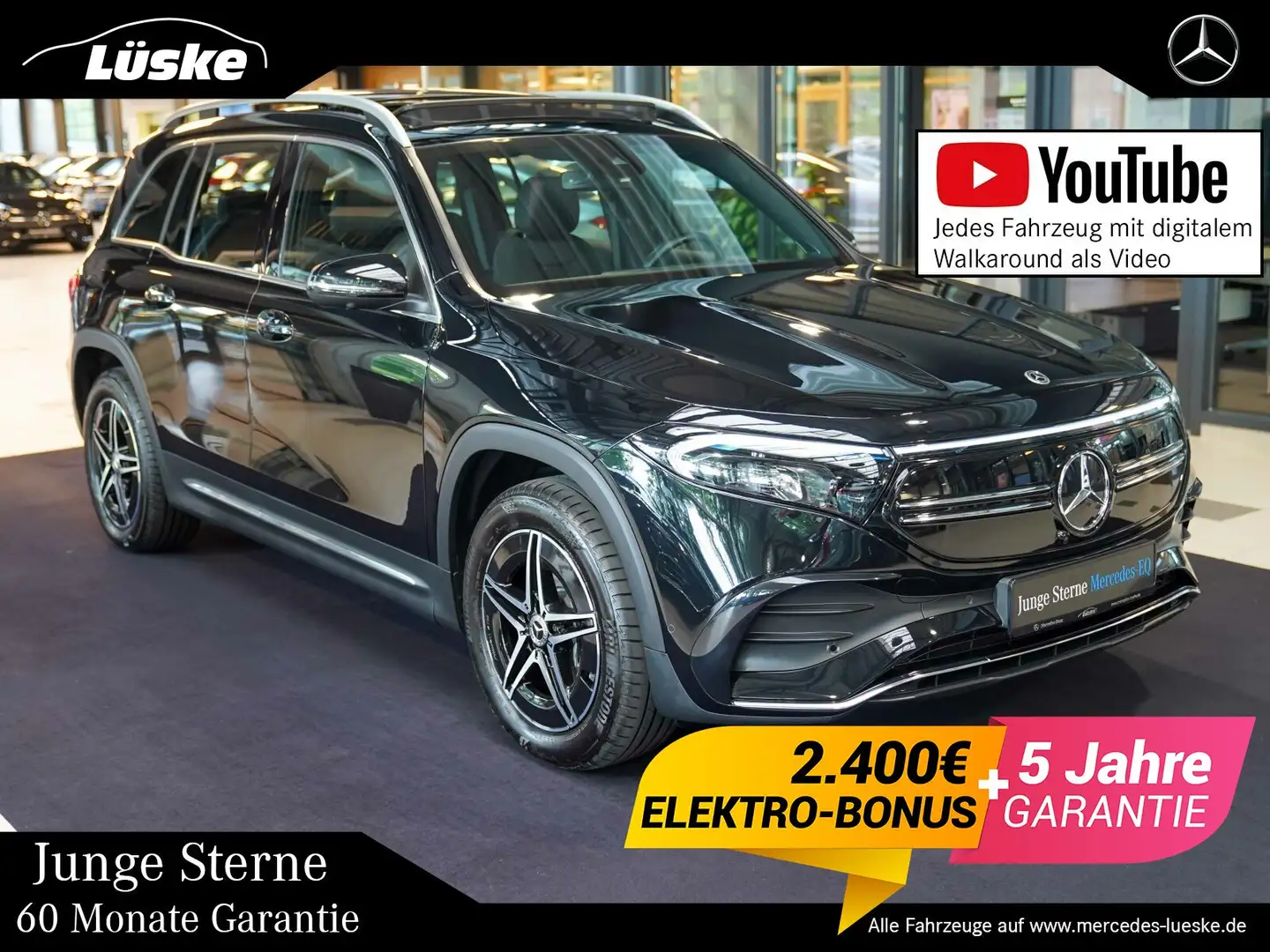 Mercedes-Benz EQB 350 EQB 350 4M AMG Line Burmester KEYLESS 360° Pano Zwart - 1