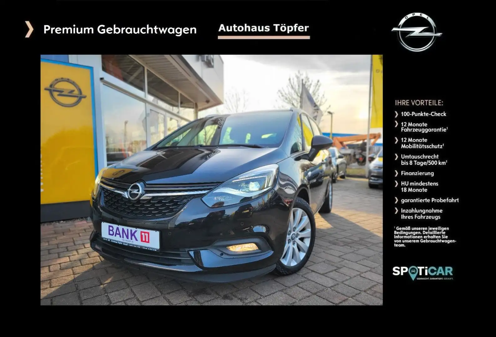 Opel Zafira C 1.4T Sondermodell/Navi/LED/DAB+/Kamera Schwarz - 1