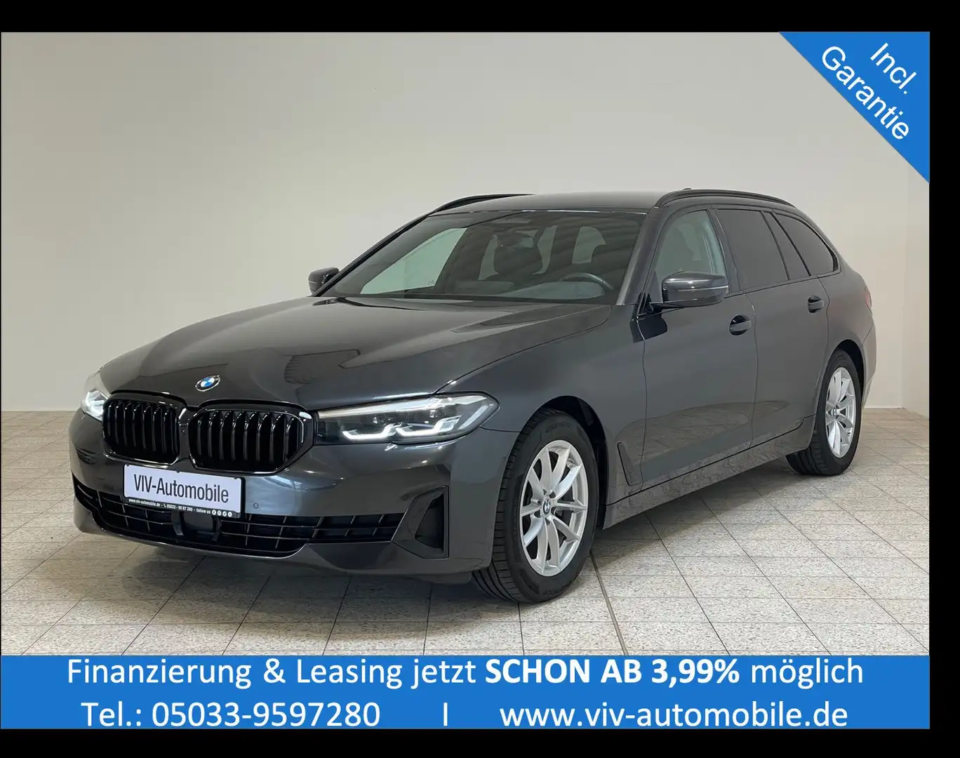 BMW 520 d Touring LED*Sport-Lenk*AppleCar*R-CA M Grijs - 1