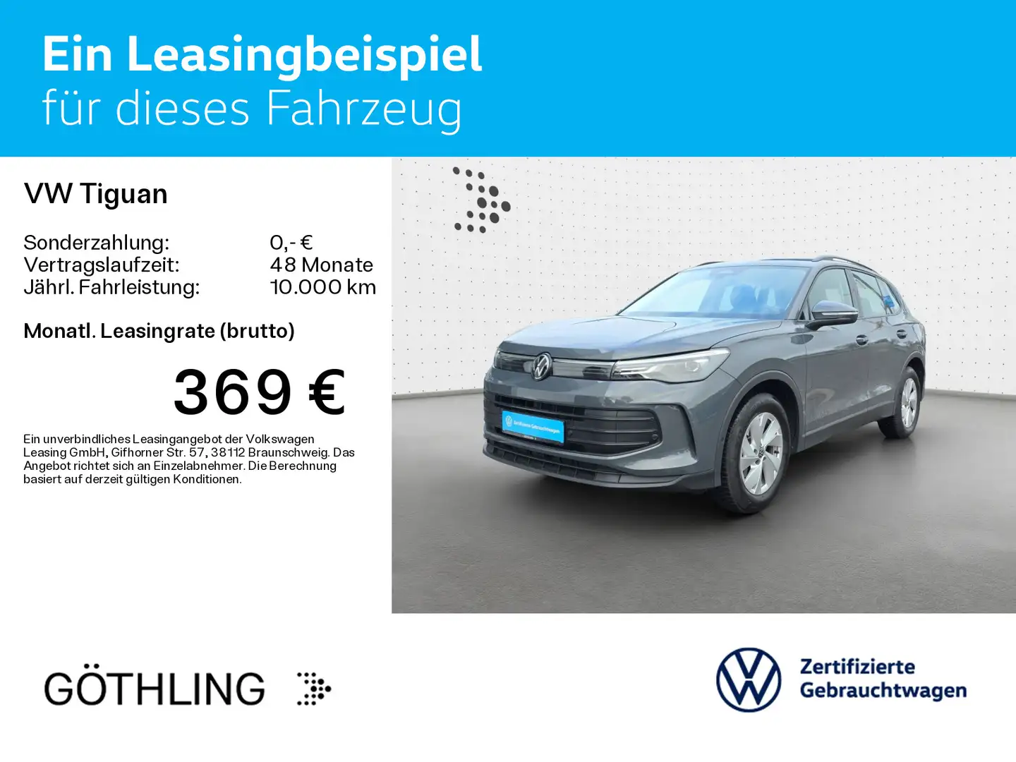 Volkswagen Tiguan 1.5 eTSI DSG*NAVI*AHK*KAM*SHZ*LED*ASG*IDA Grau - 2