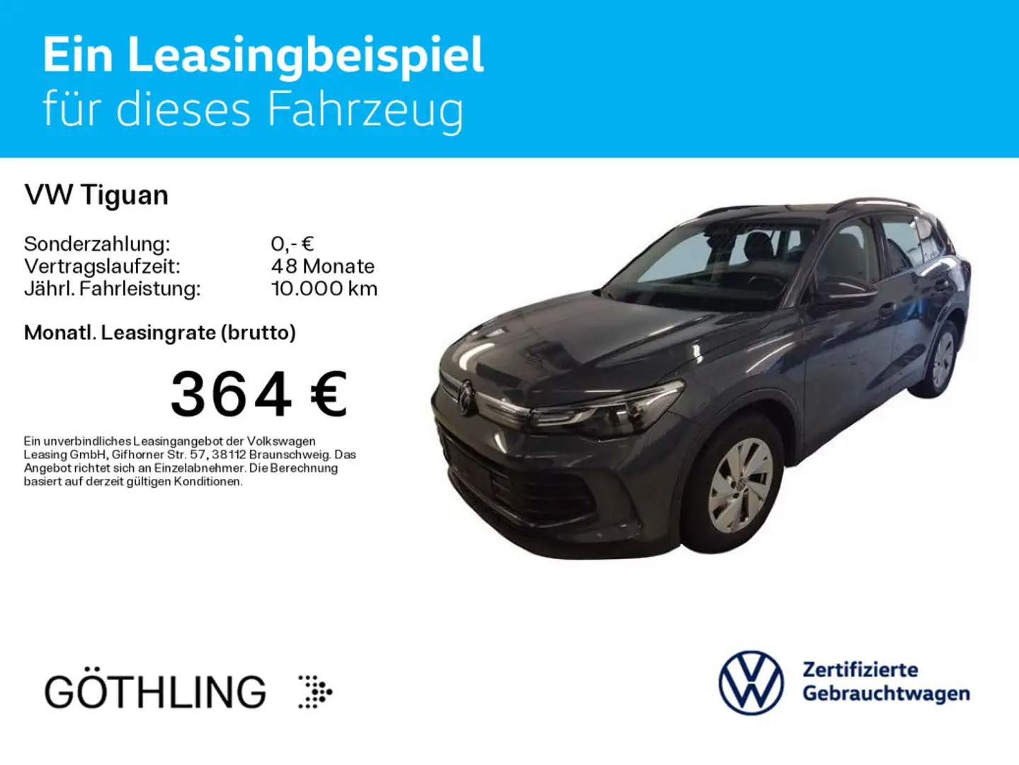 Volkswagen Tiguan 1.5 eTSI DSG*NAVI*AHK*KAM*SHZ*LED*ASG*IDA Grau - 2