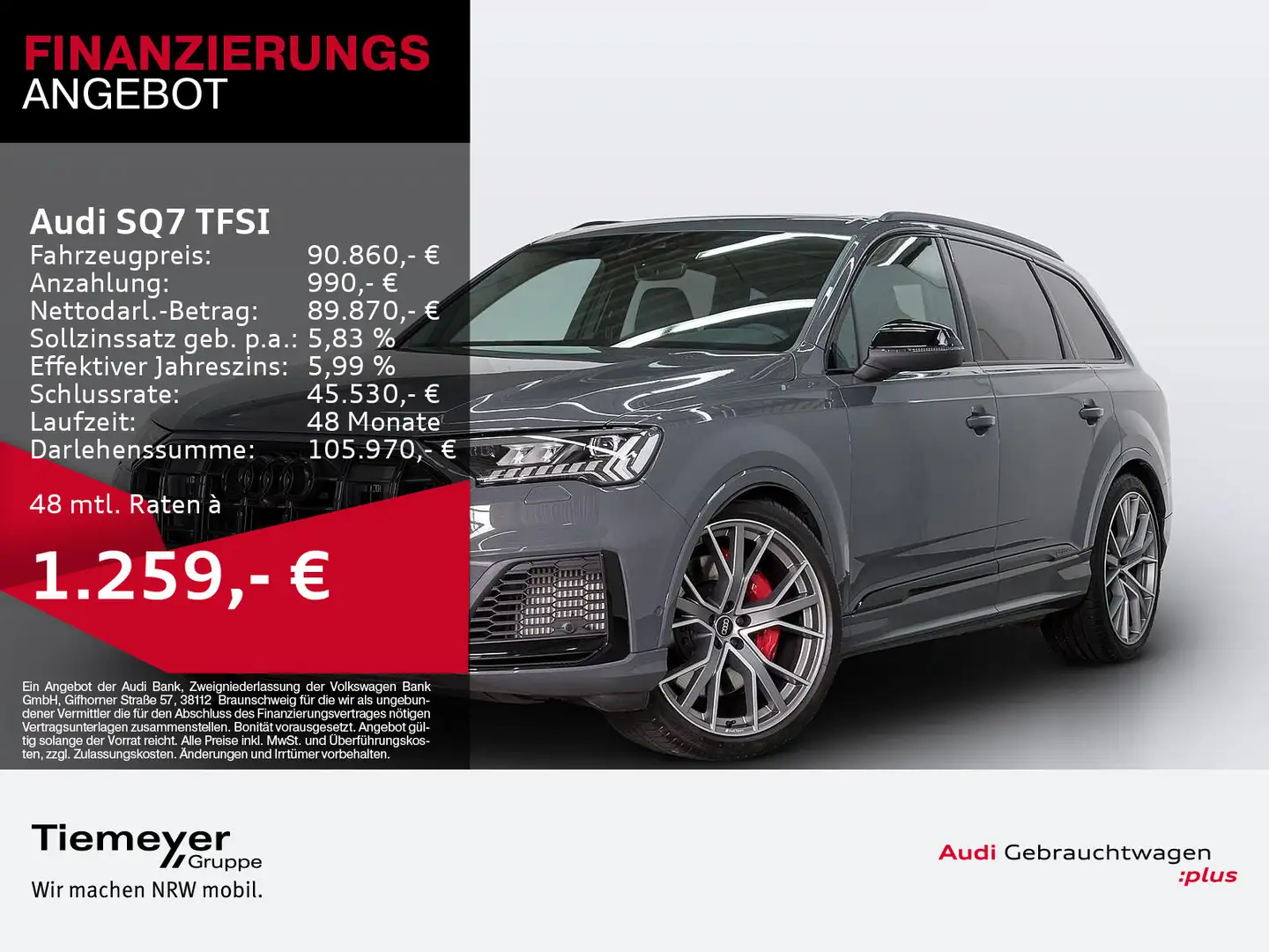 Audi SQ7 Q COMPETITION+ B&OAdv. RAUTE AHK KAMERA Grau - 1