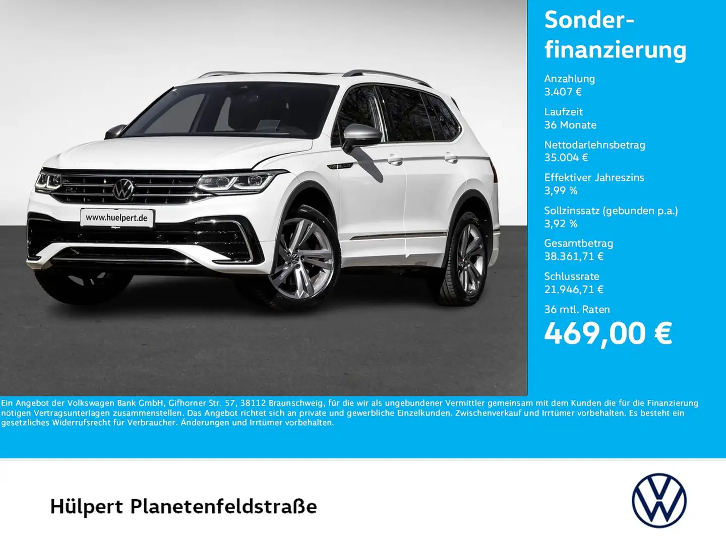 Volkswagen Tiguan Allspace 2.0 R-LINE 4X4 ACC LM19 NAVI Biały - 1