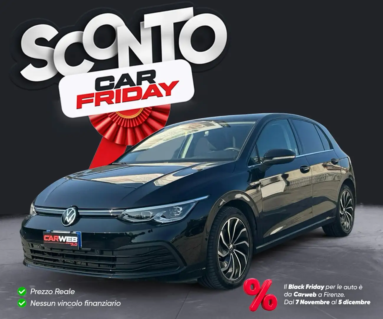 Volkswagen Golf 1.5 E-TSI EVO Style 150cv DSG Zwart - 1