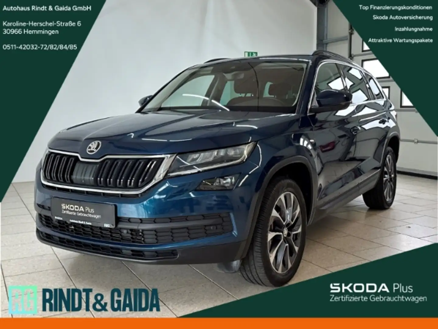 Skoda Kodiaq Drive 125 4x4 2.0 TDI DSG 360°Kam Navi ACC Blau - 1
