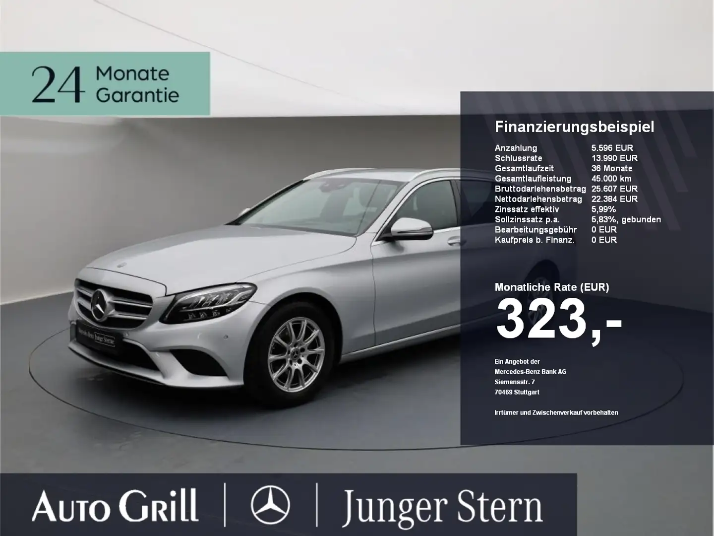 Mercedes-Benz C 180 T Avantgarde Navi LEDLicht RfKam Totwinkel Silber - 1
