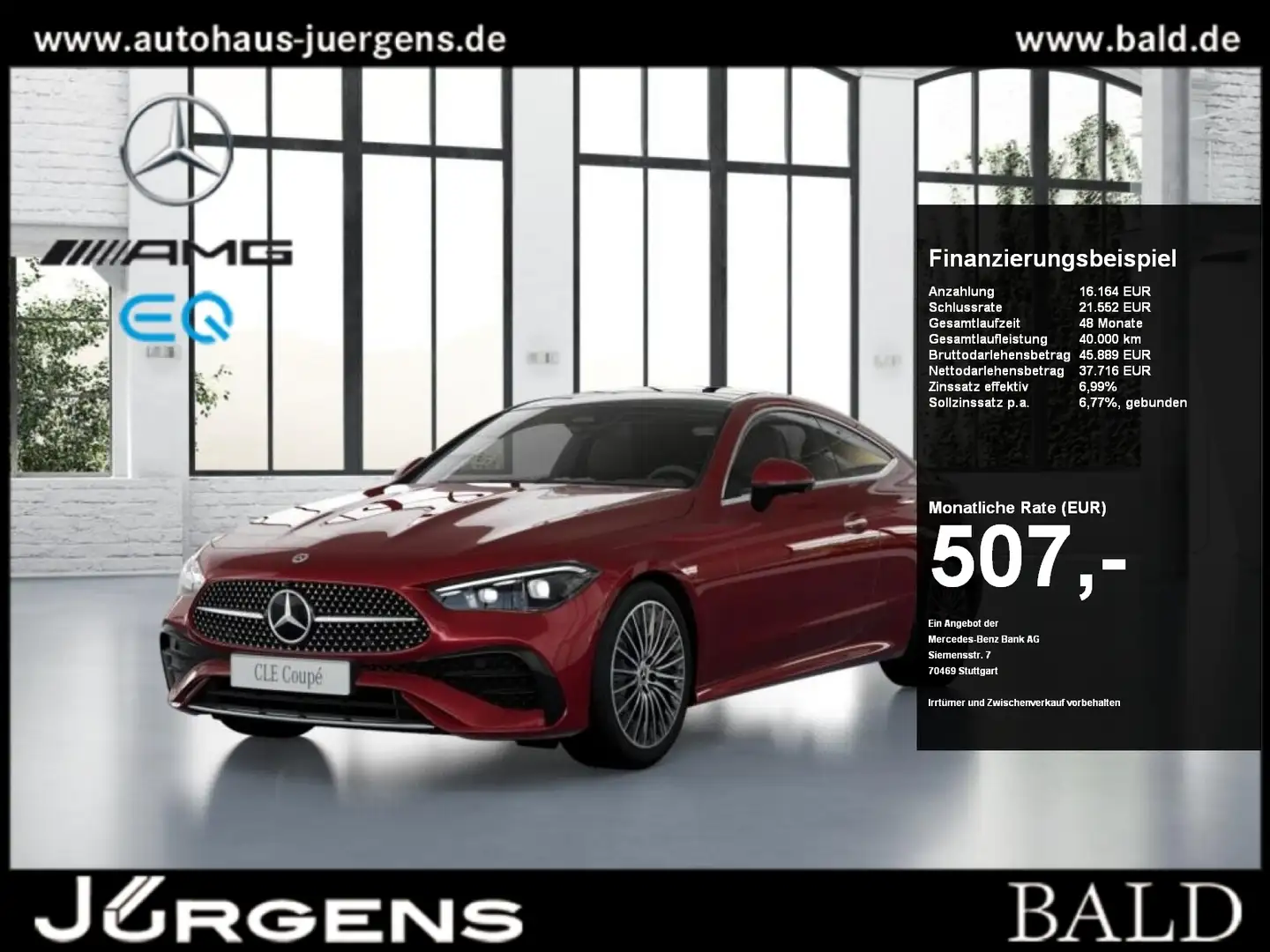 Mercedes-Benz CLE 200 Coupé AMG/Pano/AHK/360/Digital/Distr/Win Rouge - 1