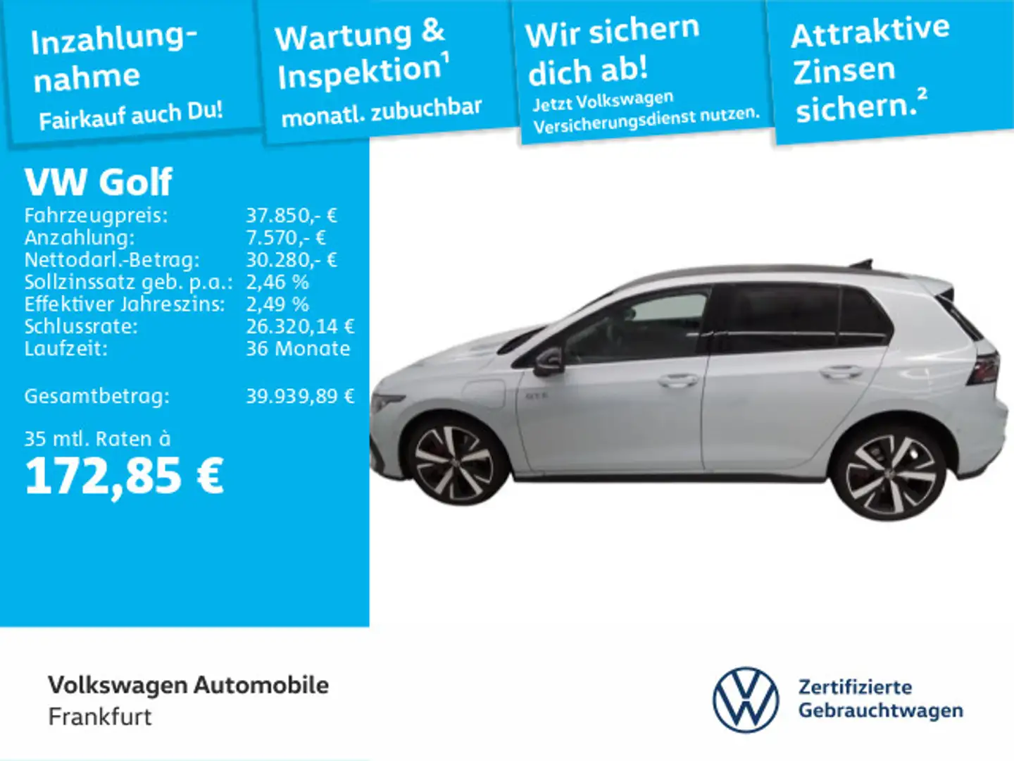 Volkswagen Golf GTE VIII 1.5 TSI DSG eHybrid GTE Black Style 18 Blau - 1