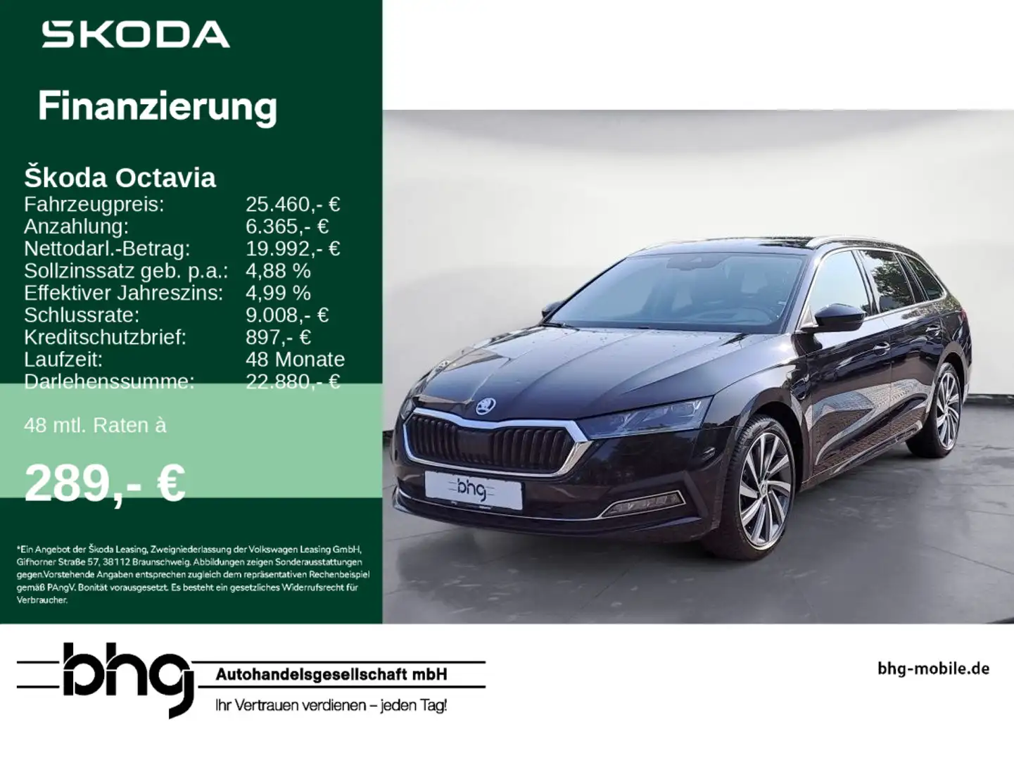 Skoda Octavia Combi 1.4 TSI iV DSG Style Schwarz - 1