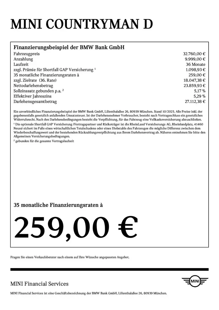 MINI One D Countryman Countryman D Head-Up DAB LED Pano.Dach AHK Shz Grau - 2